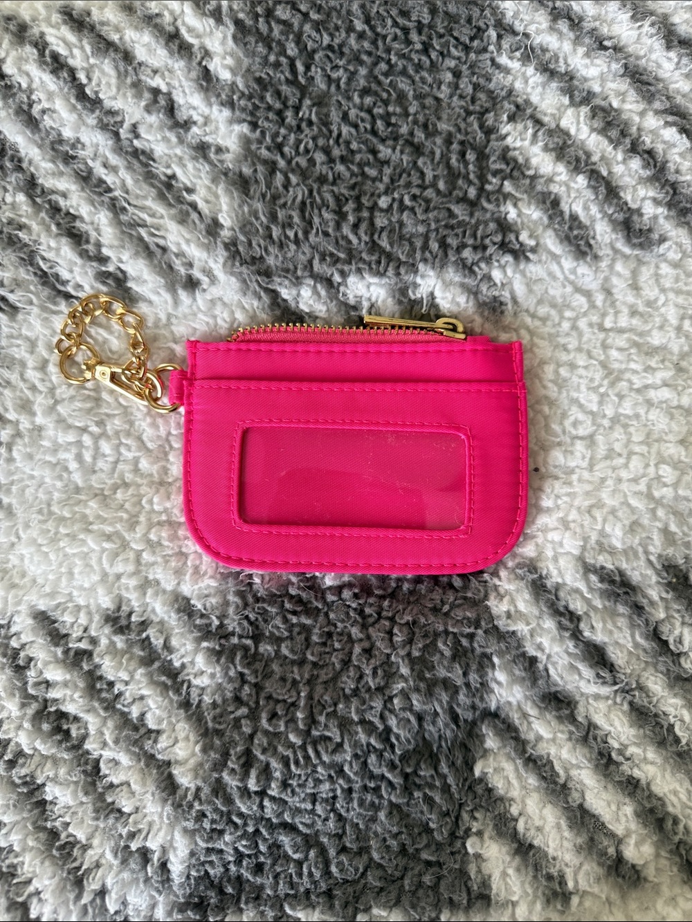 Hot Pink Cardholder Coin Pouch with Gold Chain 🩷